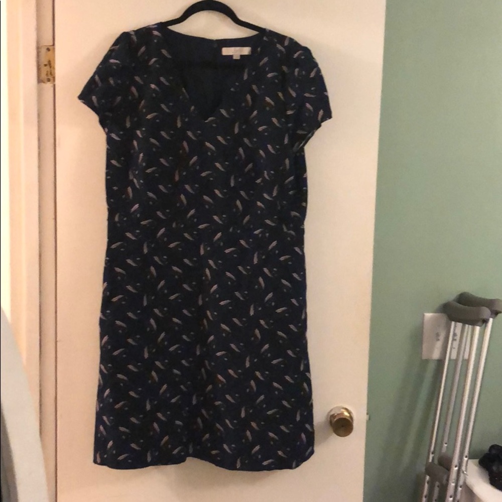 Loft size 18 navy feather dress